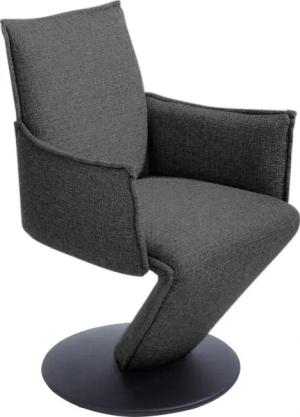 K+W Komfort & Wohnen Drehstuhl "Drive", Flachgewebe 775, Sessel mit federnder Sitzschale, Drehteller in Metall schwarz Struktur