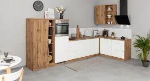 KOCHSTATION Winkelküche "KS-Bruneck", Stellbreite 380/180 cm breit, Ceran oder Induktionskochfeld, MDF