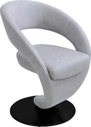 K+W Komfort & Wohnen Drehstuhl "Wave", Design-Drehstuhl, schwarzer Drehteller