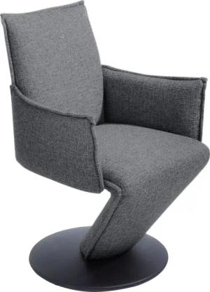 K+W Komfort & Wohnen Drehstuhl "Drive", Flachgewebe 775, Sessel mit federnder Sitzschale, Drehteller in Metall schwarz Struktur