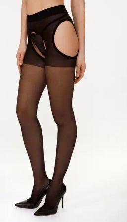 petite fleur gold Ouvert Strumpfhose, mit imitiertem Strapsgurt
