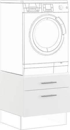 IMPULS KÜCHEN Waschmaschinenumbauschrank ""Valencia", Breite/Höhe: 60/43,5 cm, mit Soft-Close", mit Schubkasten, mit Auszug, mit Auflagen für Wäschekorb