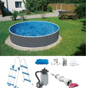 my POOL BWT Rundpool, (Spar-Set, 7 tlg.), Inkl. Akku-Bodensauger BWT BC 02