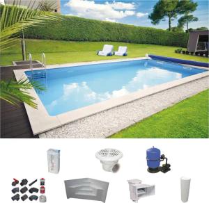 KWAD Rechteckpool "mit Ecktreppe", (Set), 8x4, 7x3,5 oder 6x3m Höhe: 1,50m, mit Foliensack 0,8mm
