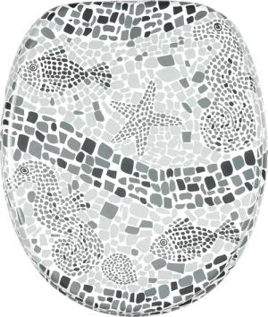 Sanilo WC-Sitz "Mosaic World Grey", mit Absenkautomatik