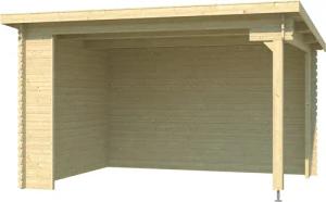 LASITA MAJA Gartenhaus "Unterstand/Lounge Buffalo 380", Unterstand / Lounge 28mm, Fundamentmass 3800x2750, Naturbelassen