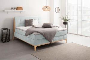 OTTO products Boxspringbett "Jelle", (5 St.), zertifizierte, recycelte Bezugsstoffe, verschiedene Ausführungen