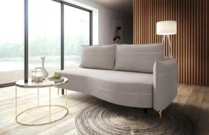exxpo - sofa fashion Loungesofa "mit toller Kontrastnaht, Solitärmöbel, bequem, schmale Armlehne", Schlafsofa mit Bettfunktion und Bettkasten, komfortabler Federkern