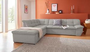 DOMO collection Ecksofa "Lagoa L-Form", wahlweise mit Bettfunktion, frei im Raum stellbar, große Farbvielfalt