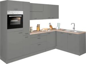 OPTIFIT Winkelküche "Elga", Premium-Küche mit Soft-Close-Funktion, Stellbreite 265 x 175 cm