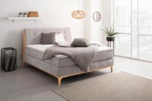 OTTO products Boxspringbett "Jelle", (5 St.), zertifizierte, recycelte Bezugsstoffe, verschiedene Ausführungen