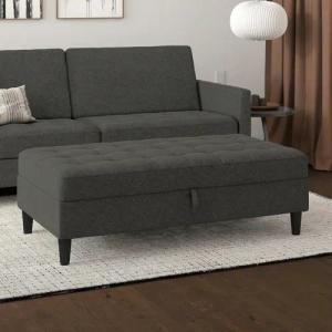 Dorel Home Stauraumhocker "Presley", Polsterhocker mit Stauraum, frei im Raum stellbar, Sitzhöhe 43 cm