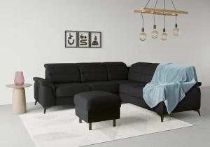 sit&more Ecksofa "Sinatra L-Form", optinal mit Kopfteilverstellung und Armteilfunktion, Metallfüße