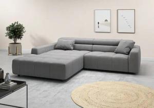 3C Candy Ecksofa "Denver auch mit Cord- und Easy care-Bezug, Kopfteilverstellung L-Form", wahlweise. mit motorischer Sitztiefenverstellung