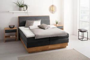 OTTO products Boxspringbett "Jenna", ohne LED-Beleuchtung, mit zertifizierten, recycelten Bezugsstoffen