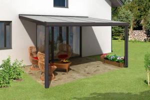 Skanholz Terrassendach "Genua", 434 cm Breite, verschiedene Tiefe