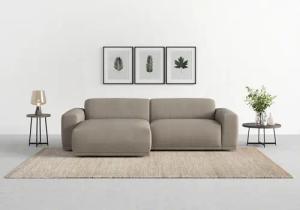 TRENDMANUFAKTUR Ecksofa "Braga, mit hochwertigem Kaltschaum, L-Form, in Cord erhältlich", (2 St.), modernes Sofa, Couch mit hohem Sitzkomfort, 255/72/160 cm (B/H/T)