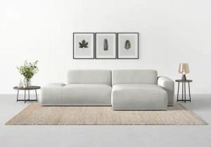 TRENDMANUFAKTUR Ecksofa Braga, aus 2 Teilen, moderner Cord-Stoff