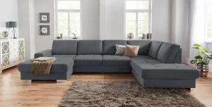 sit&more Wohnlandschaft "Santorini U-Form", mit Federkern und Sitztiefenverstellung, wahlweise mit Bettfunktion