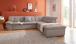 DOMO collection Ecksofa "Lagoa L-Form", wahlweise mit Bettfunktion, frei im Raum stellbar, große Farbvielfalt