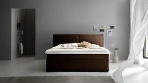 ATLANTIC home collection Boxbett "NIKITA", bodentiefes Bett, wahlweise mit Matratze und Topper