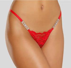 petite fleur gold String, mit extravaganten Glitzeraccessoires