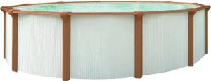 KWAD Rundpool "Green line Evolution", (Komplett-Set, 10 tlg.), 3,6x1,32 white- wood Folie in blau, sand oder grau erhältlich