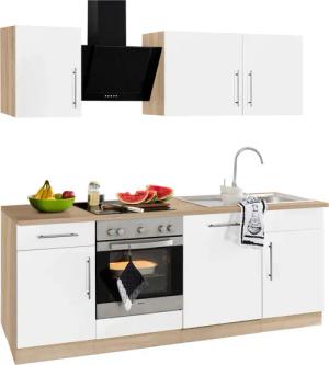 wiho Küchen Küchenzeile "Cali", mit E-Geräten, Breite 220 cm mit Metallgriffen
