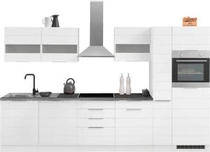 KOCHSTATION Küchenzeile "KS-Luhe", 330 cm breit, wahlweise mit oder ohne E-Geräten, gefräste MDF-Fronten