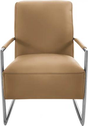 K+W Komfort & Wohnen Cocktailsessel, mit bezogenen Armlehnen, Gestell in Metall Edelstahloptik
