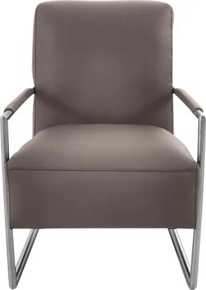 K+W Komfort & Wohnen Cocktailsessel, mit bezogenen Armlehnen, Gestell in Metall Edelstahloptik