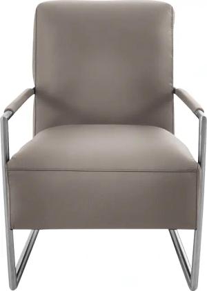 K+W Komfort & Wohnen Cocktailsessel, mit bezogenen Armlehnen, Gestell in Metall Edelstahloptik