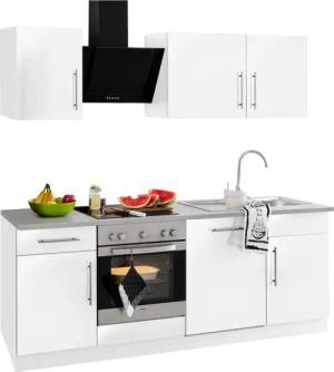 wiho Küchen Küchenzeile "Cali", mit E-Geräten, Breite 220 cm mit Metallgriffen