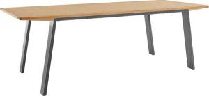 OTTO products Esstisch "Flemming", Massivholz Eiche, 175 cm oder 225 cm, elegant gewölbte Tischplatte