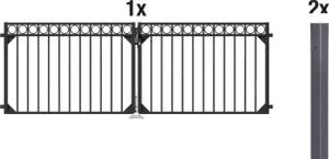 Alberts Zaundoppeltür "Circle", Breite: 300 cm, Höhe: 100 und 120 cm