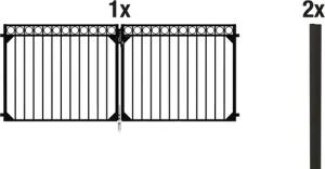 Alberts Zaundoppeltür "Circle", Breite: 300 cm, Höhe: 100 und 120 cm