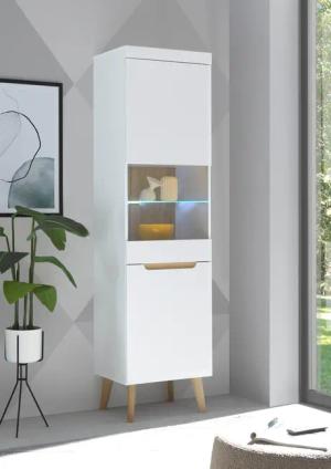 INOSIGN Vitrine "Torge, Hochschrank, Glasvitrine, Standvitrine, Vitrinenschrank", (1 St.), in drei verschiedenen Farben verfügbar, Glastür & -boden, 53 cm breit