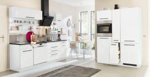 KOCHSTATION Küchenzeile "KS-Tulsa", ohne E-Geräte, Breite 380 cm, schwarze Metallgriffe, MDF Fronten