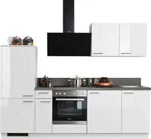 KOCHSTATION Küchenzeile "KS-Scafa, vormontiert, mit höhenverstellbaren Füßen", vormontiert, wahlweise mit E-Geräten, mit Soft-Close, Breite 260 cm