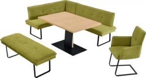 K+W Komfort & Wohnen Essgruppe "Giacomo III", (4 tlg.), wahlweise links oder rechts langer Schenkel 207cm, Freischwingersessel