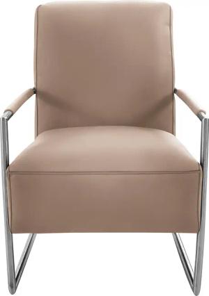 K+W Komfort & Wohnen Cocktailsessel, mit bezogenen Armlehnen, Gestell in Metall Edelstahloptik