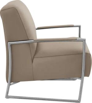 K+W Komfort & Wohnen Cocktailsessel, mit bezogenen Armlehnen, Gestell in Metall Edelstahloptik
