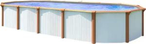 KWAD Ovalpool "Green line Evolution", (Komplett-Set, 10 tlg.), 6,1x3,7x1,32 white- wood Folie in blau, sand oder grau erhältlich