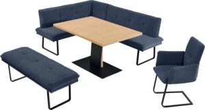 K+W Komfort & Wohnen Essgruppe "Giacomo III", (4 tlg.), wahlweise links oder rechts langer Schenkel 207cm, Freischwingersessel