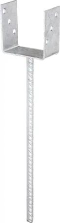 Alberts U-Pfostenträger, (Set, 2 St.), feuerverzinkt, lichte Breite 101 mm, Länge Betonanker 400 mm