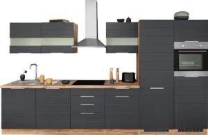 KOCHSTATION Küchenzeile "KS-Luhe", 360 cm breit, wahlweise mit oder ohne E-Geräten, gefräste MDF-Fronten