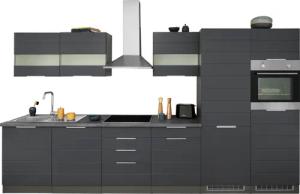 KOCHSTATION Küchenzeile "KS-Luhe", 360 cm breit, wahlweise mit oder ohne E-Geräten, gefräste MDF-Fronten