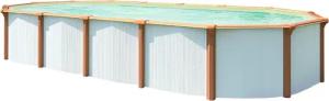 KWAD Ovalpool "Green line Evolution", (Komplett-Set, 10 tlg.), 6,1x3,7x1,32 white- wood Folie in blau, sand oder grau erhältlich
