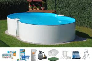 Clear Pool Achtformpool, (Set, 8 tlg.), 470x300x120 cm inkl. Solarset