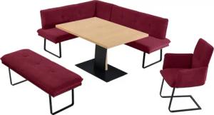 K+W Komfort & Wohnen Essgruppe "Giacomo III", (4 tlg.), wahlweise links oder rechts langer Schenkel 207cm, Freischwingersessel
